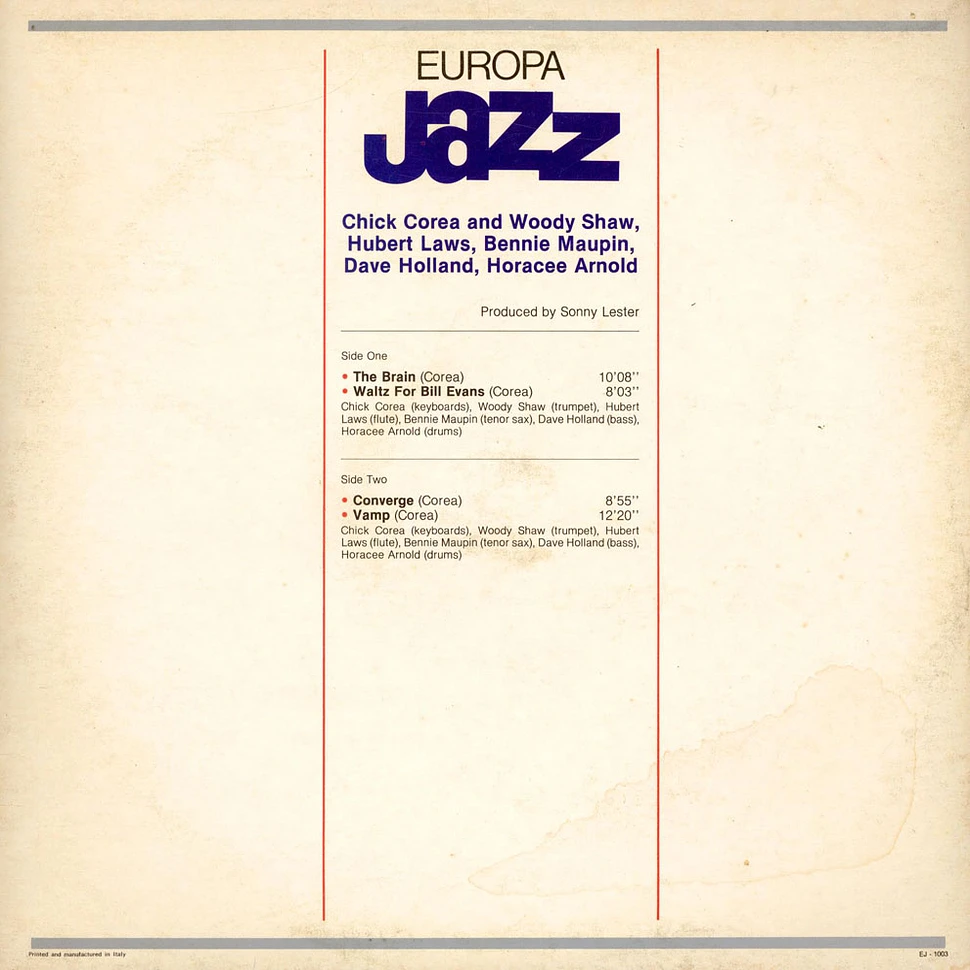 Chick Corea, Dave Holland, Hubert Laws, Woody Shaw - Europa Jazz