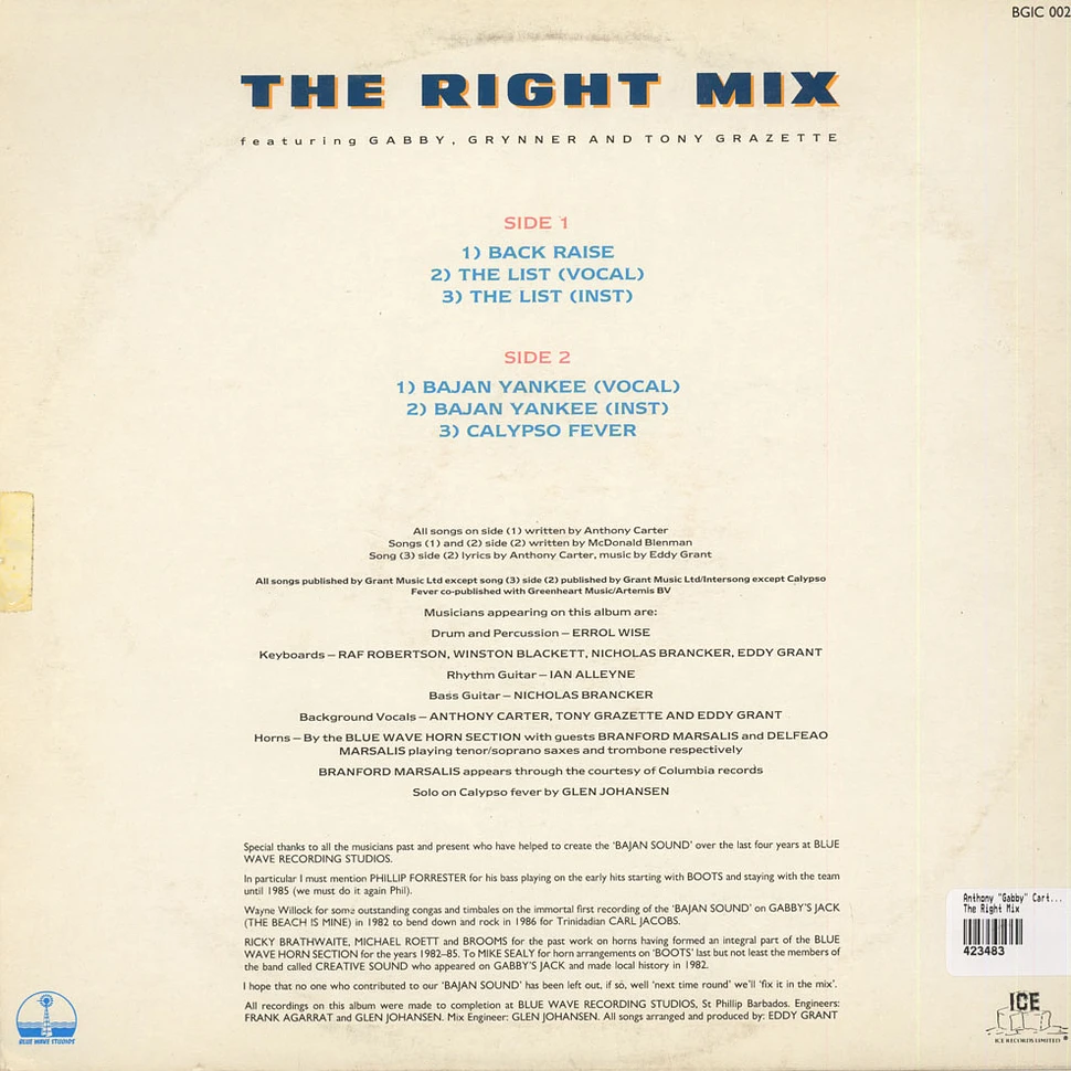 Anthony "Gabby" Carter, Grynner & Tony Grazette - The Right Mix