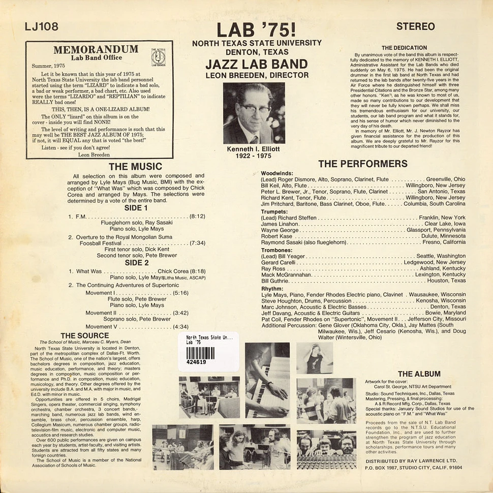 The North Texas State University Lab Band, Leon Breeden - Lab 75