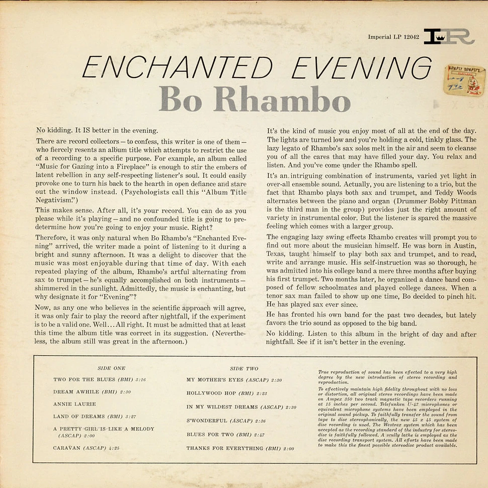 Bo Rhambo - Enchanted Evening