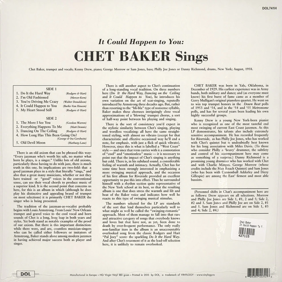Chet Baker - It Could Happen To You 180g Vinyl Edition