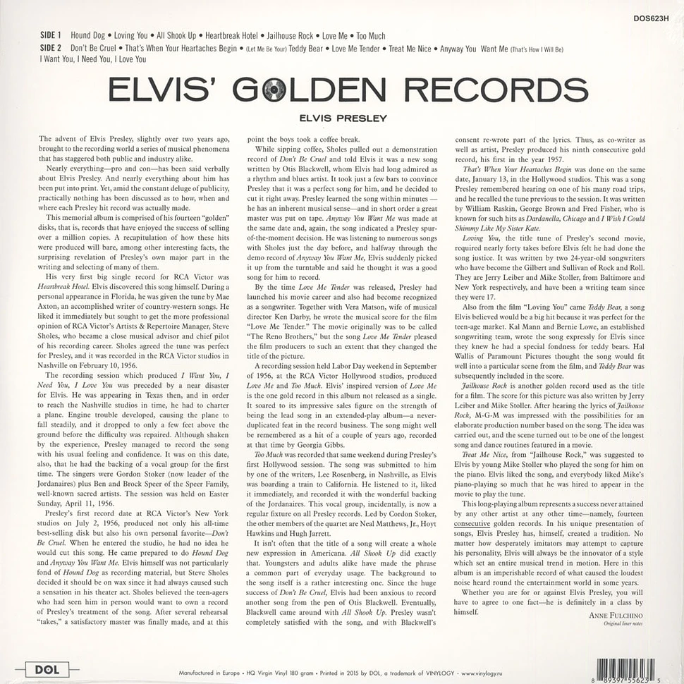 Elvis Presley - Elvis Golden Records 180g Vinyl Edition