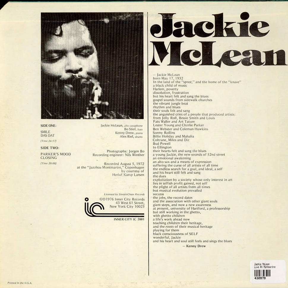 Jackie McLean - Live At Montmartre