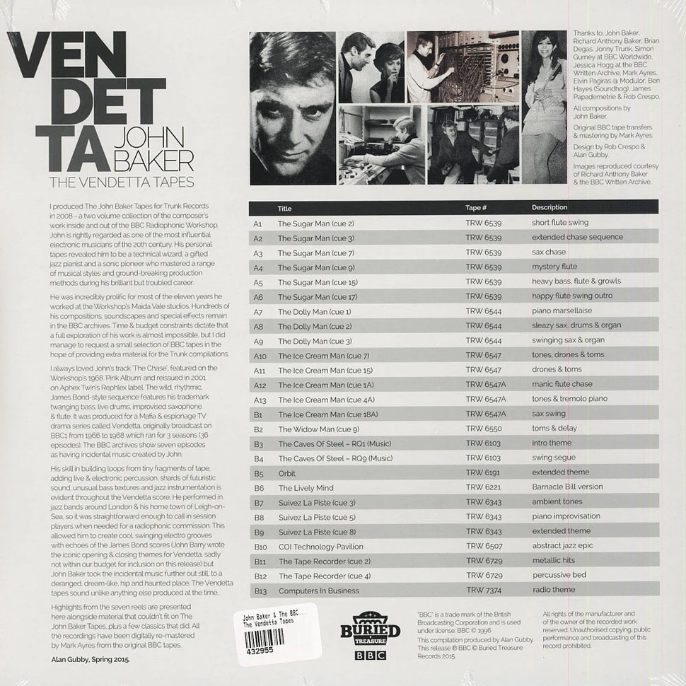 John Baker & The BBC Radiophonic Workshop - The Vendetta Tapes