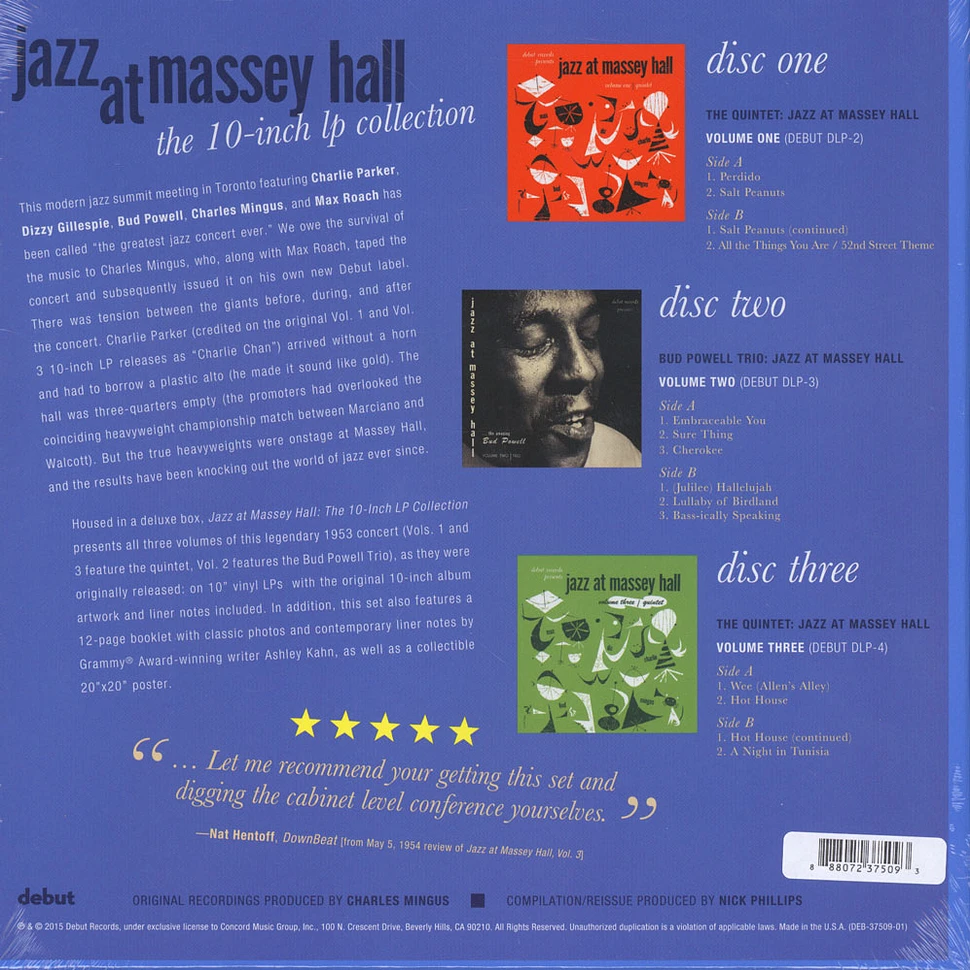 The Quintet - Jazz At Massey Hall: The 10'' LP Collection