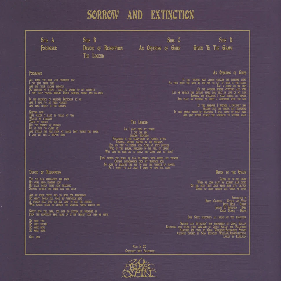 Pallbearer - Sorrow And Extinction Purple / Blue Vinyl Edition