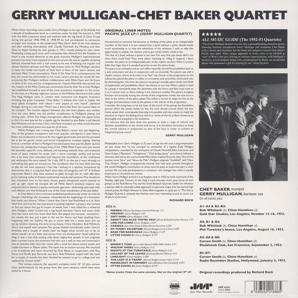 Chet Baker & Gerry Mulligan - Gerry Mulligan / Chet Baker Quartet