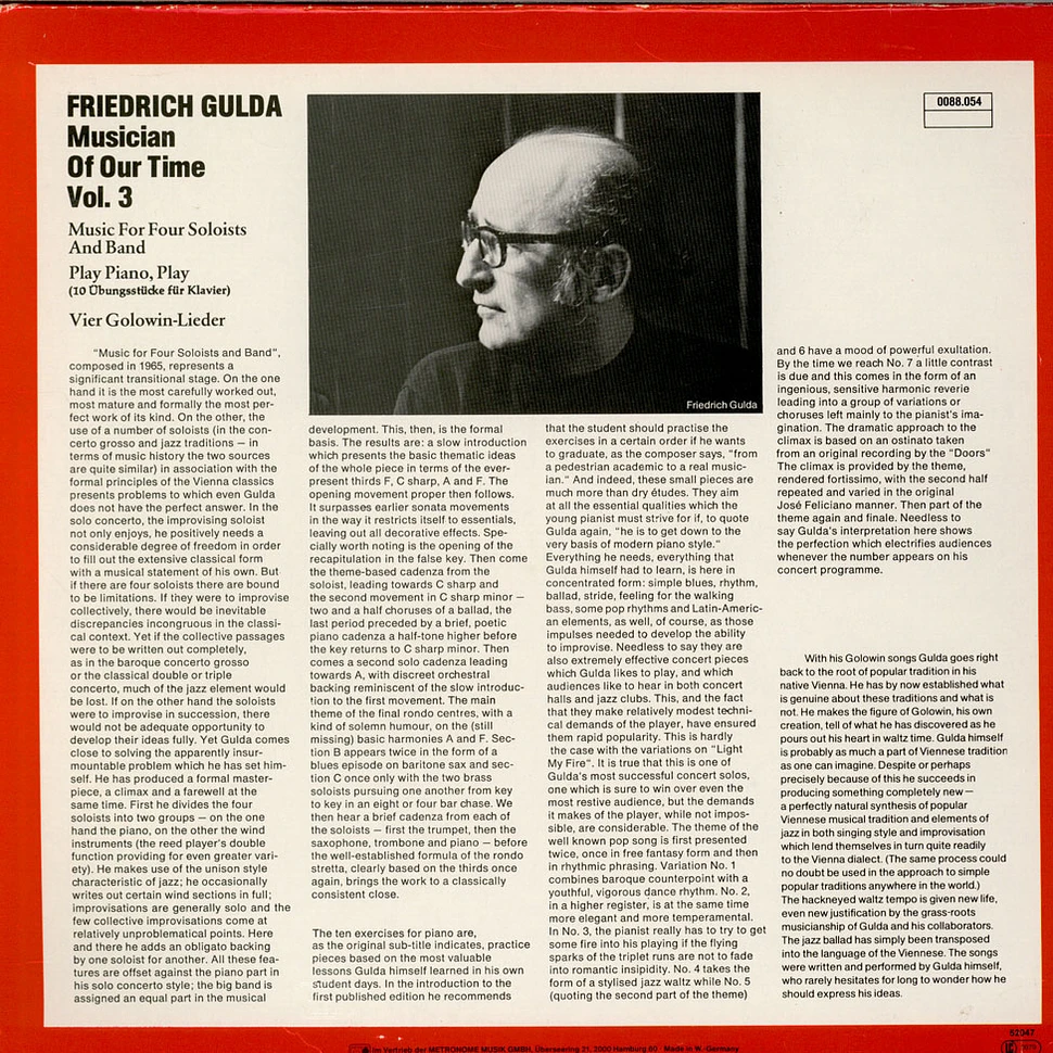 Friedrich Gulda - Musician Of Our Time Vol. 3