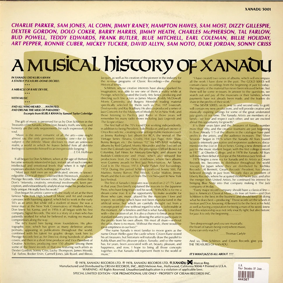 V.A. - Four Decades Of Jazz: A Musical History Of Xanadu