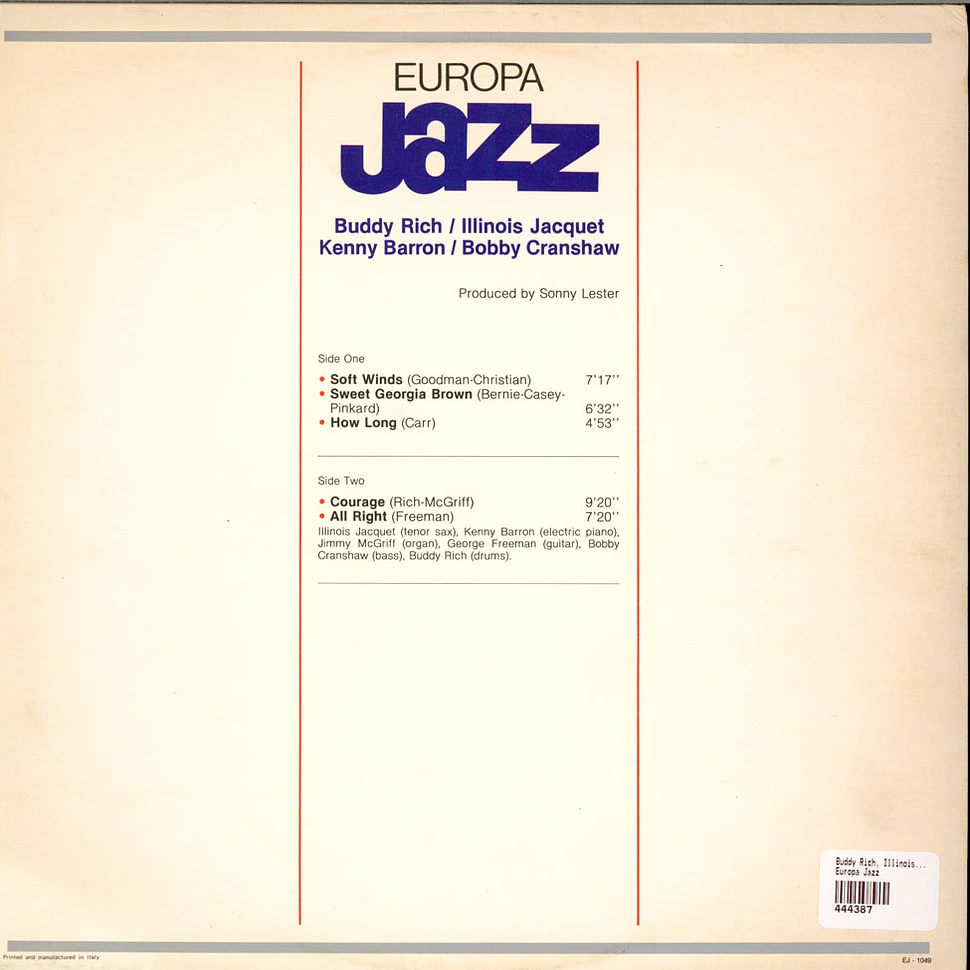 Buddy Rich, Illinois Jacquet, Kenny Barron, Bob Cranshaw - Europa Jazz