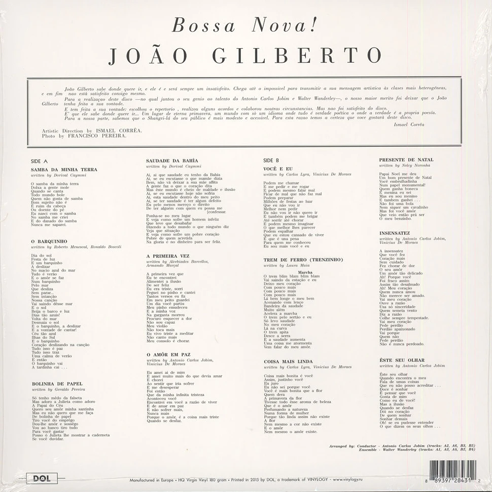 Joao Gilberto - Bossa Nova! 180g Vinyl Edition