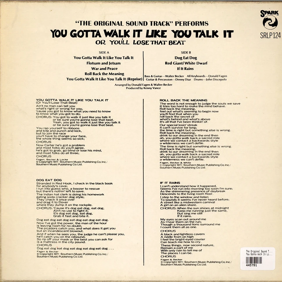 The Original Sound Track - You Gotta Walk It Like You Talk It (Or You'll Lose That Beat)