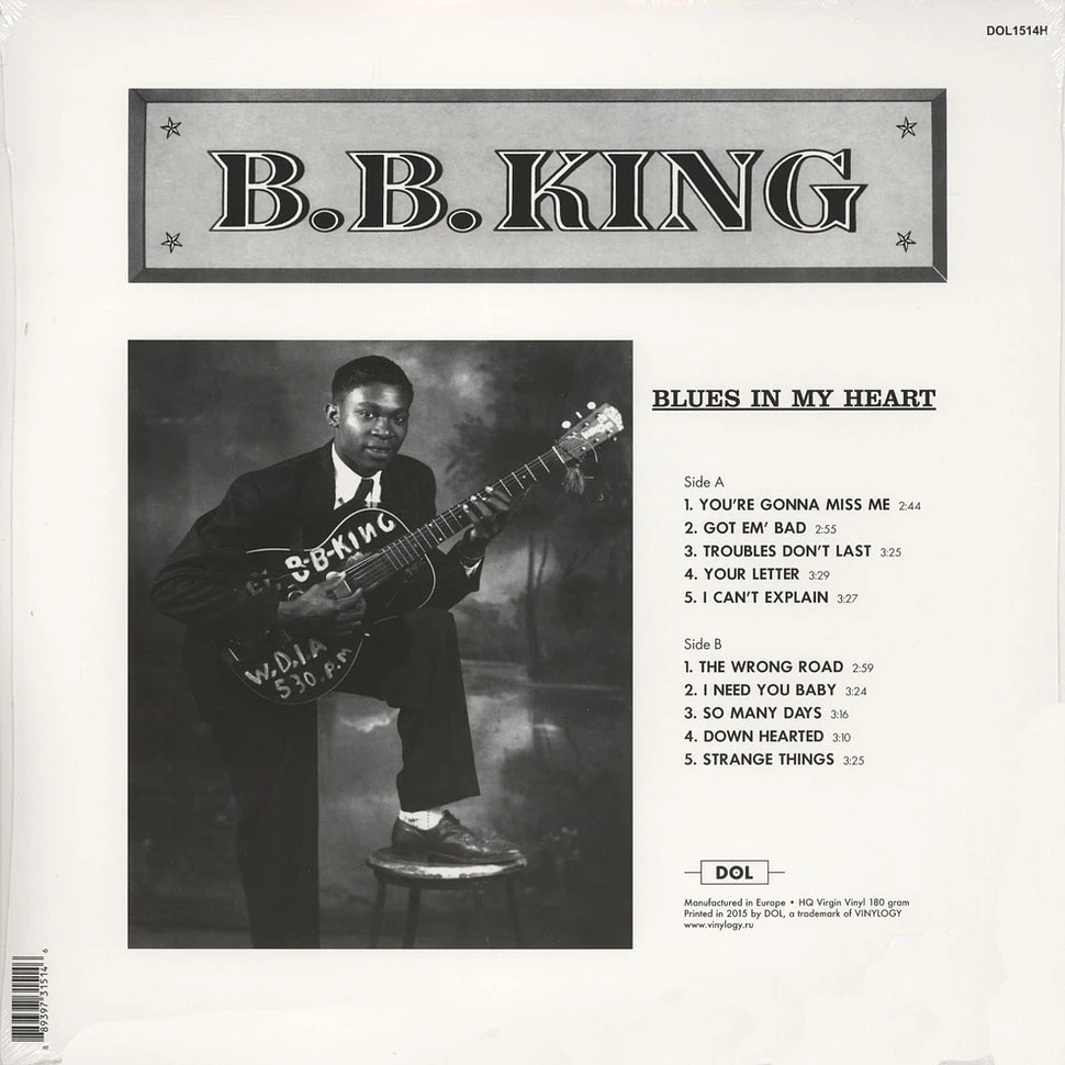 B.B. King - Blues In My Heart 180g Vinyl Edition