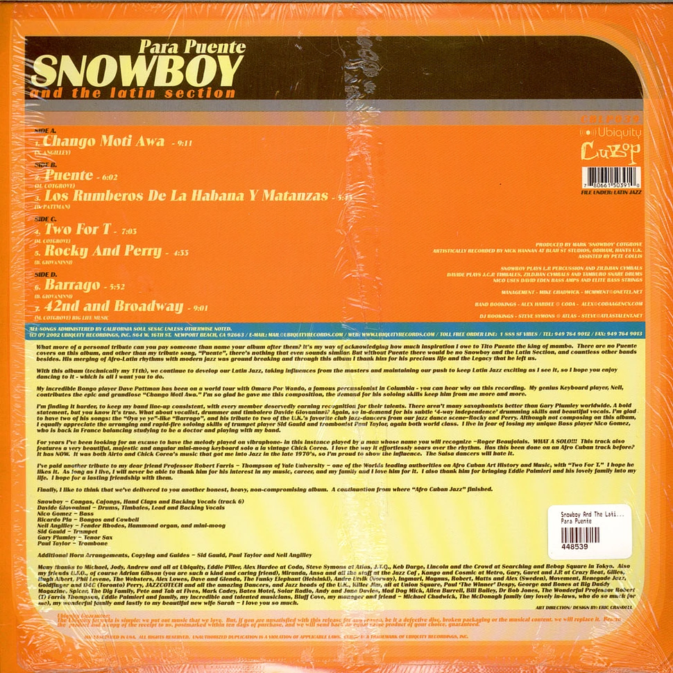 Snowboy & The Latin Section - Para Puente
