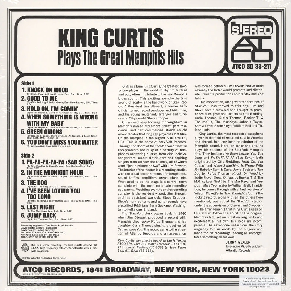 King Curtis - Plays The Great Memphis Hits