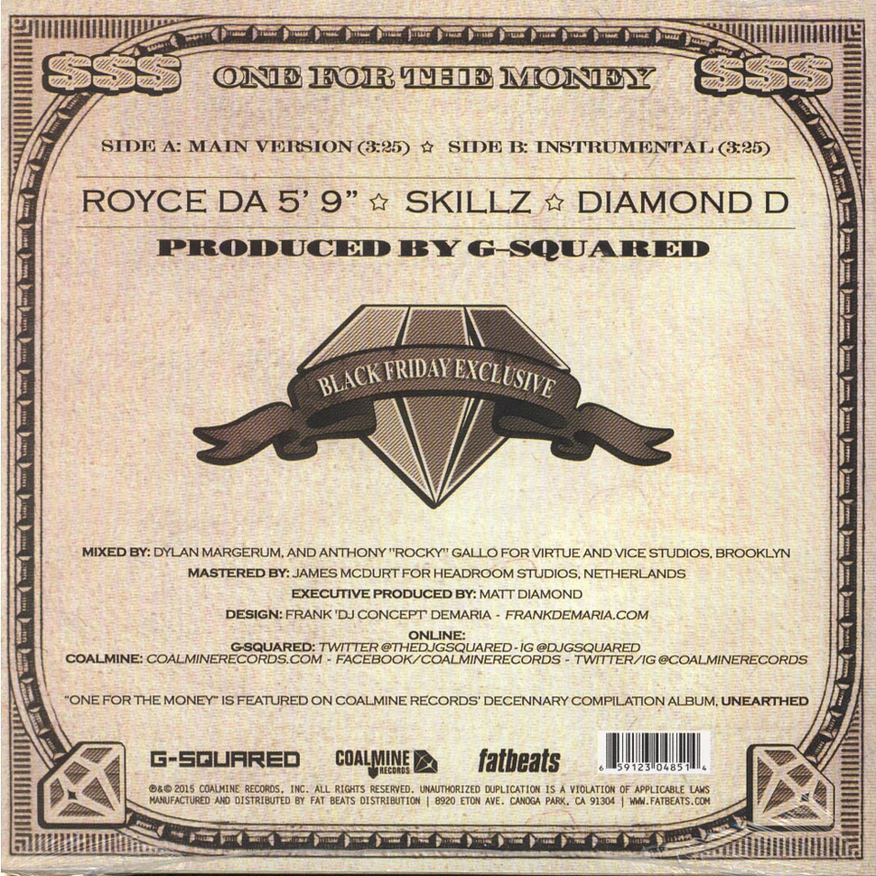 Royce da 5'9, Skillz & Diamond D - One For The Money