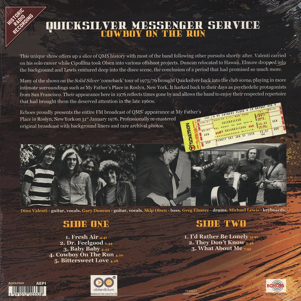 Quicksilver Messenger Service - Cowboy On The Run-Live In New York