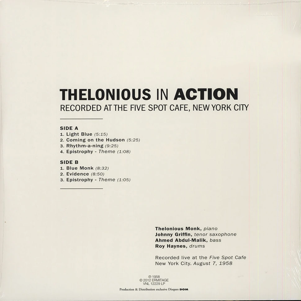 Thelonious Monk With Johnny Griffin - Thelonious In Action