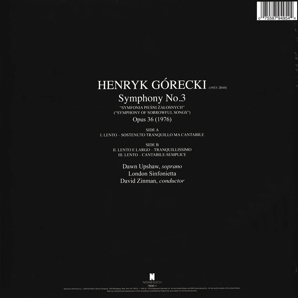 David Zinman / Dawn Upshaw / London Sinfonietta - Henryk Gorecki: Symphony No. 3