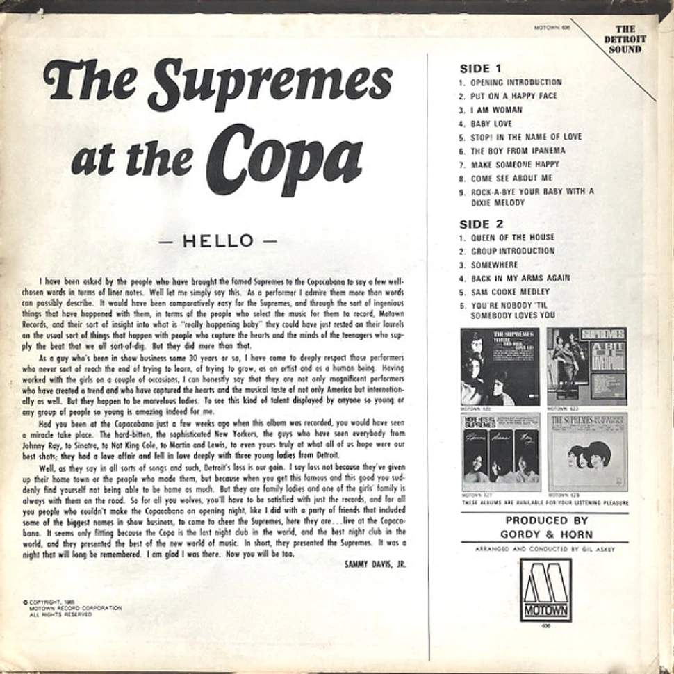 The Supremes - The Supremes At The Copa