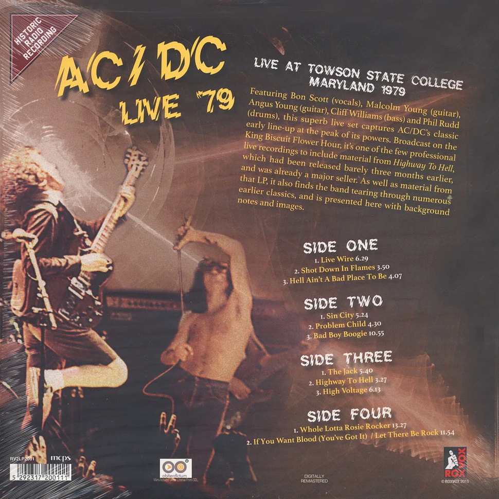 AC/DC - Live '79, Towson State College, Maryland