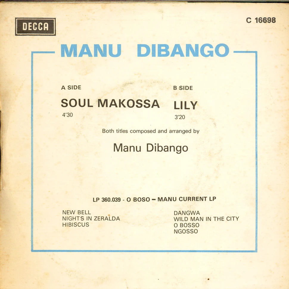 Manu Dibango - Soul Makossa / Lily