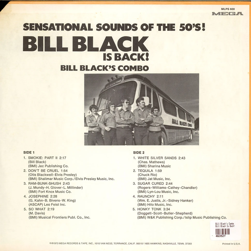 Bill Black's Combo - Bill Black Is Back!