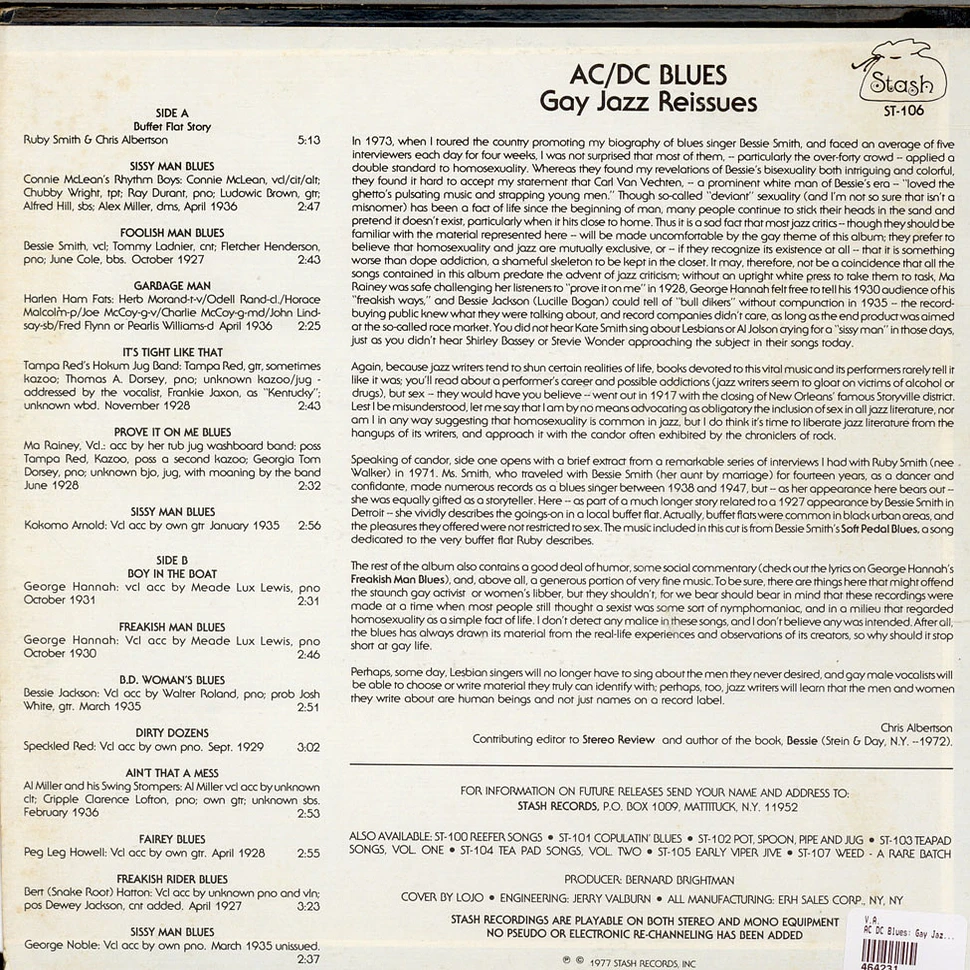 V.A. - AC-DC Blues (Gay Jazz Reissues Volume One)