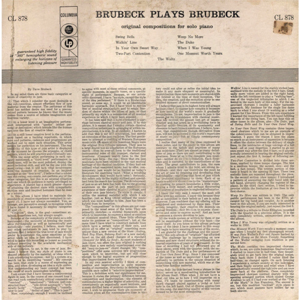 Dave Brubeck - Brubeck Plays Brubeck