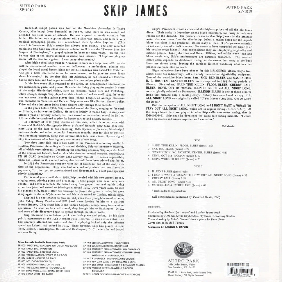 Skip James - Greatest Of The Delta Blues Singers Blue Vinyl Edition