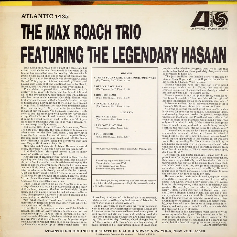 The Max Roach Trio Featuring Hasaan Ibn Ali - The Max Roach Trio Featuring The Legendary Hasaan