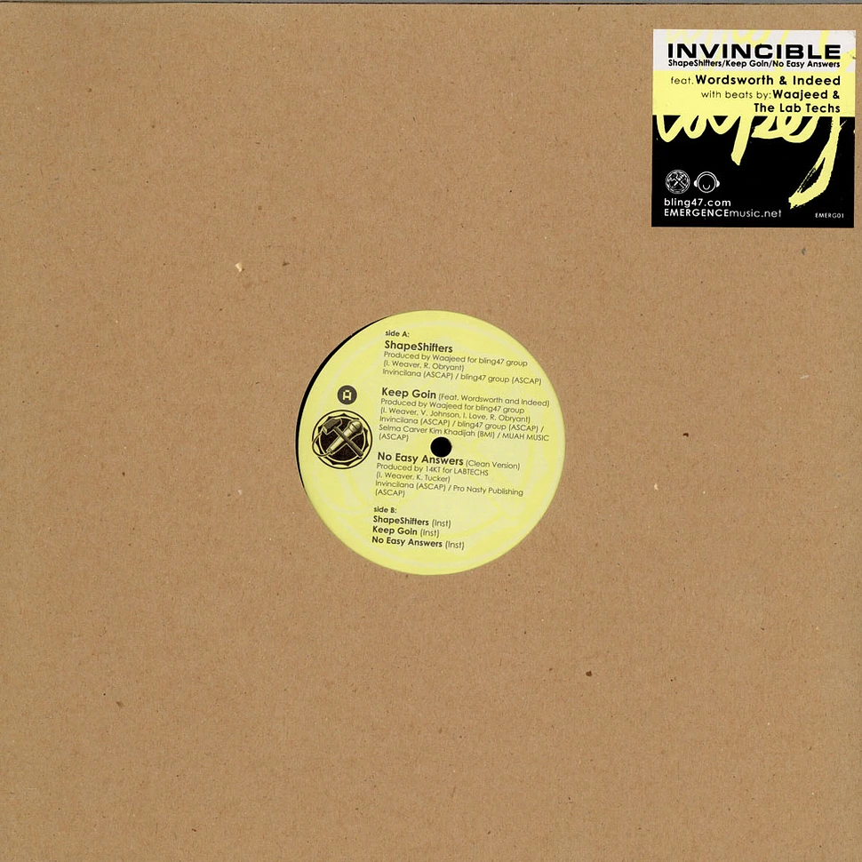 Invincible - ShapeShifters / Keep Goin' / No Easy Answers