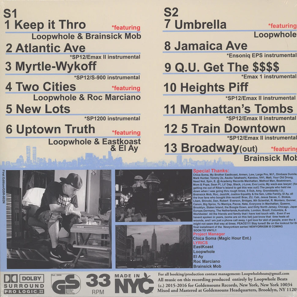 Loopwhole Beats - Newyorkism Part 2 Clear Vinyl Edition