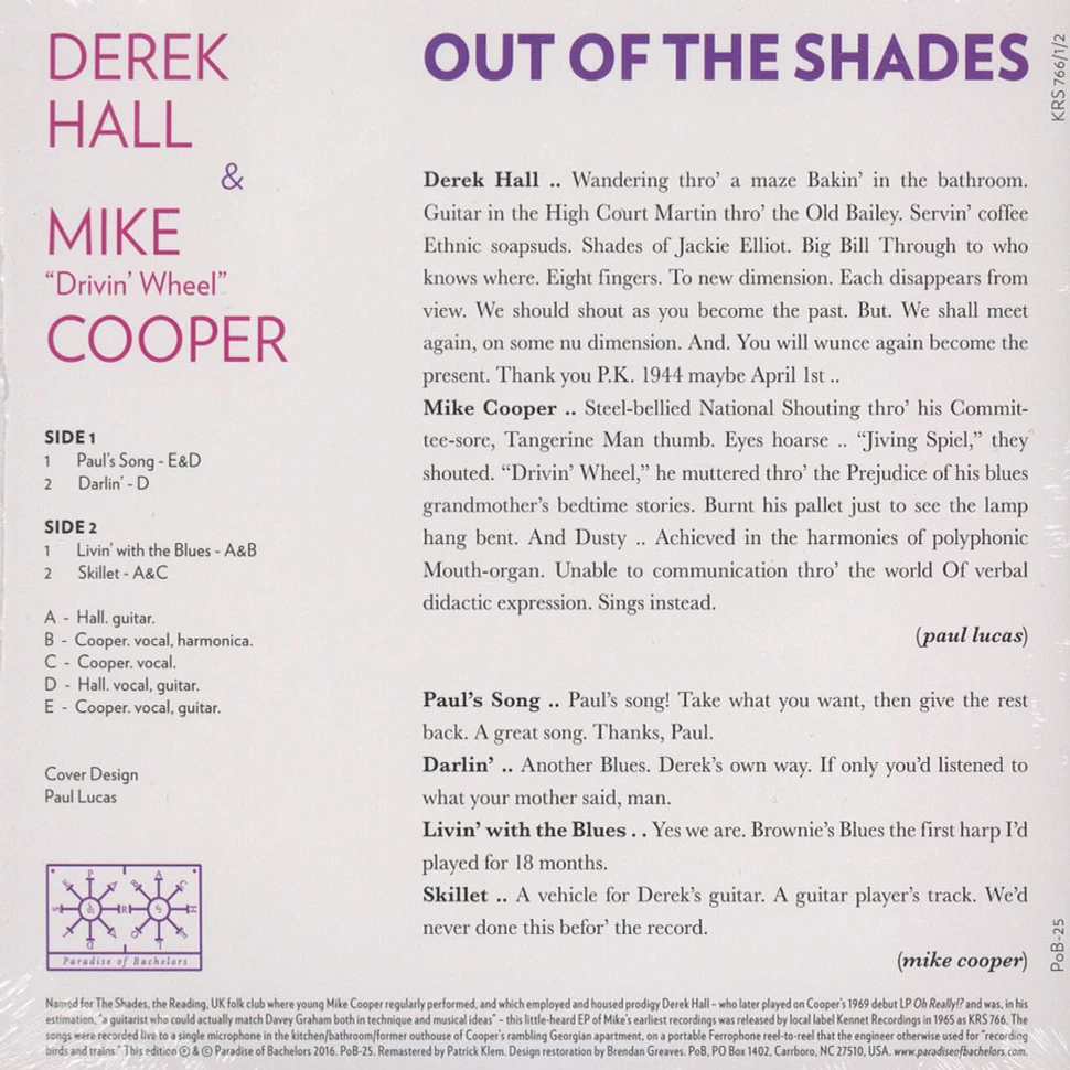 Mike Cooper & Derek Hall - Out Of The Shades