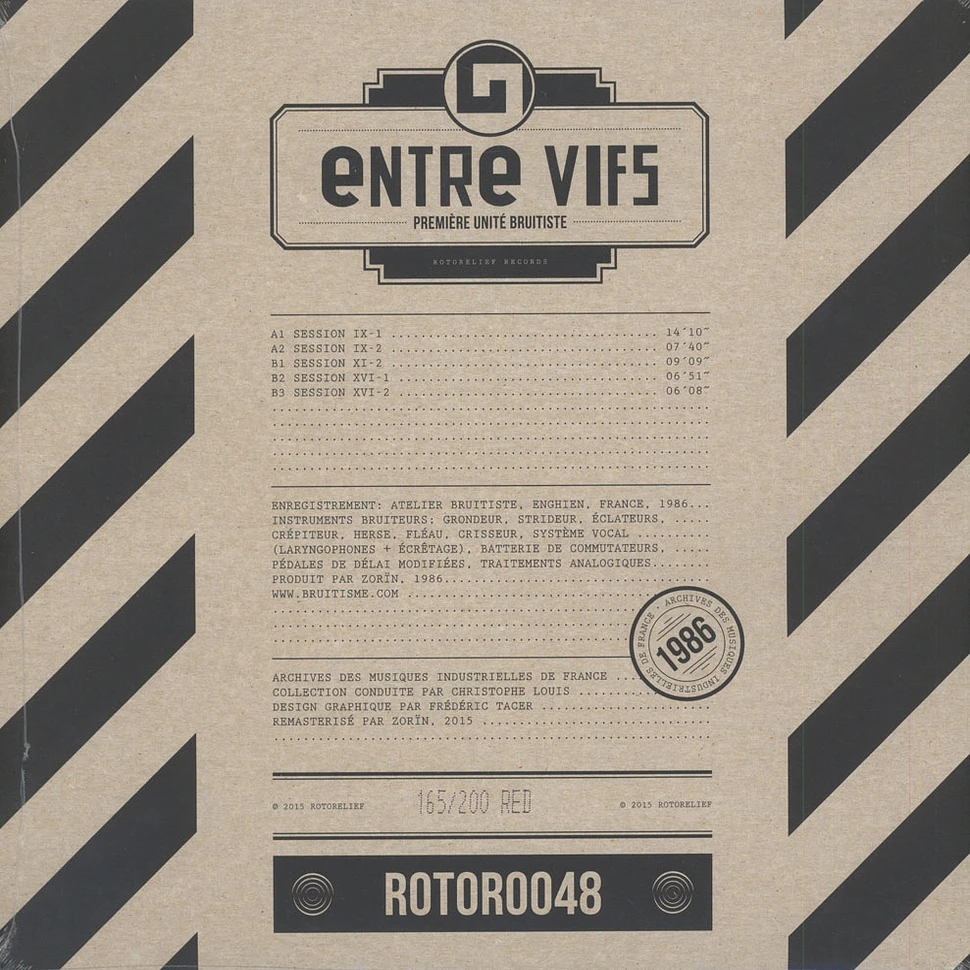 Entre Vifs - Premiere Unite Bruitiste Red Vinyl Edition