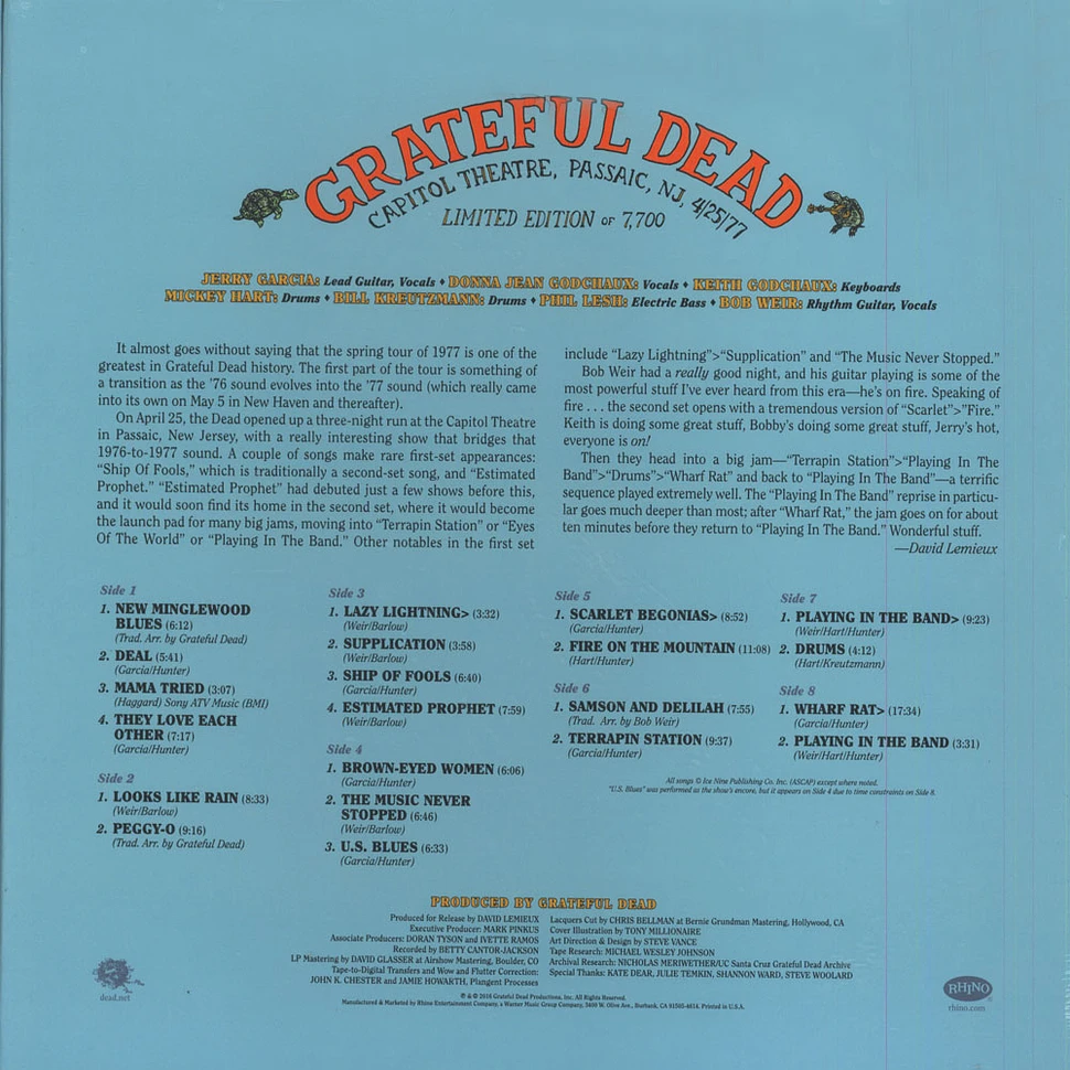 Grateful Dead - Capitol Theatre 4/25/77 - Passaic, NJ