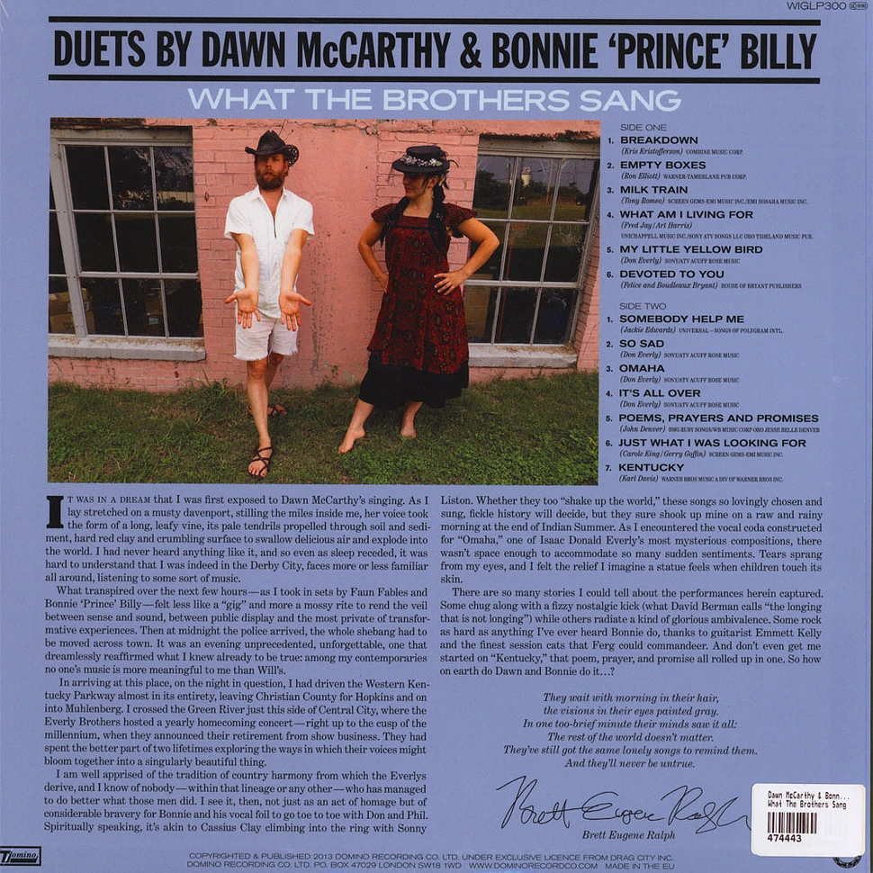 Dawn McCarthy & Bonnie "Prince" Billy - What The Brothers Sang