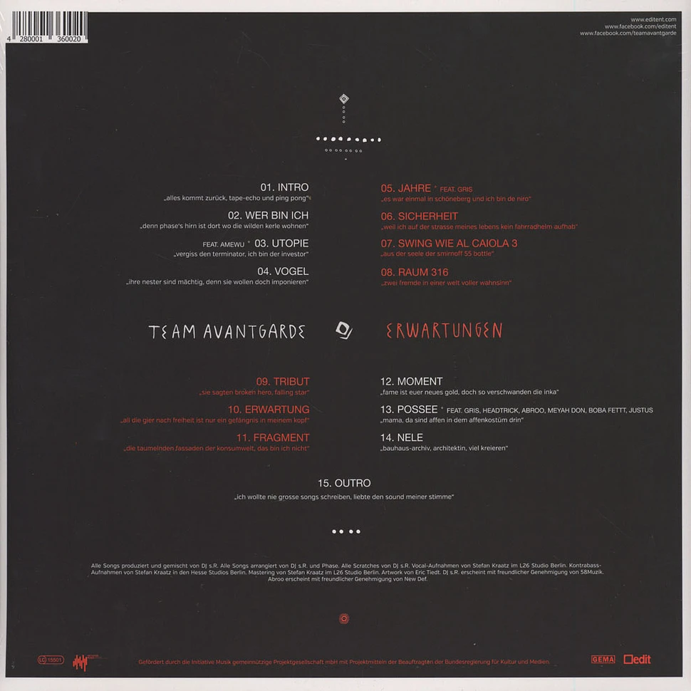Team Avantgarde - Erwartungen Black Vinyl Edition