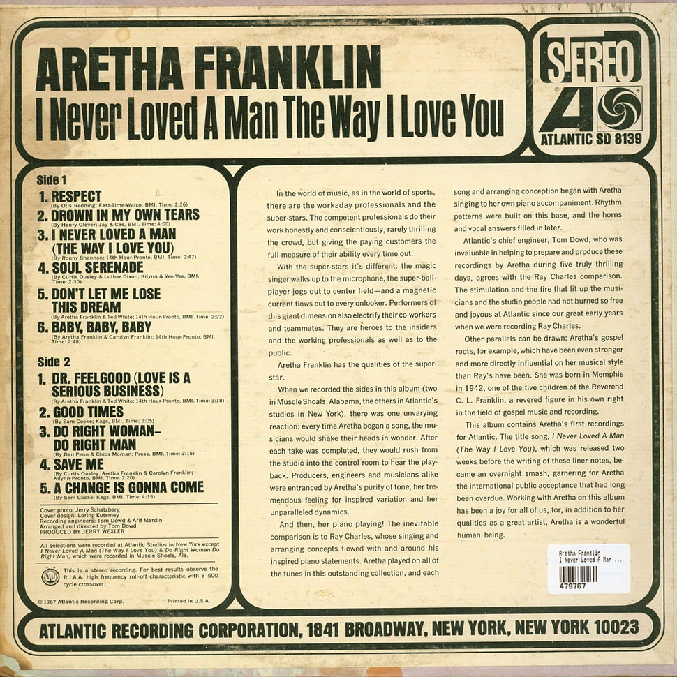 Aretha Franklin - I Never Loved A Man The Way I Love You