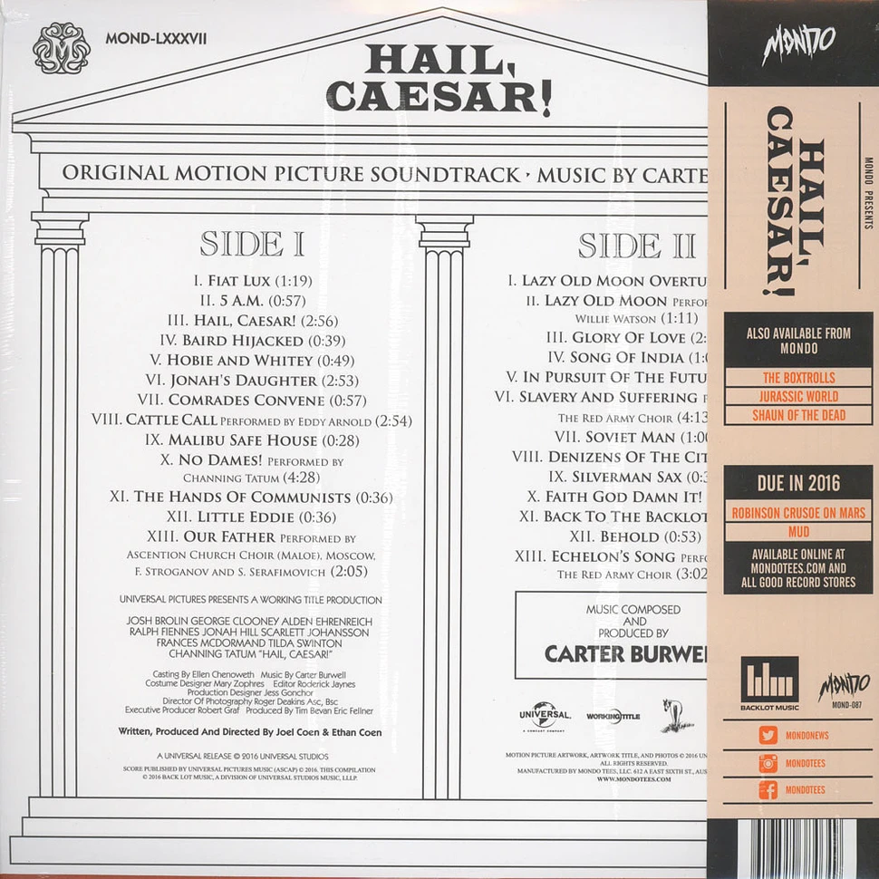 Carter Burwell - OST Hail, Caesar!