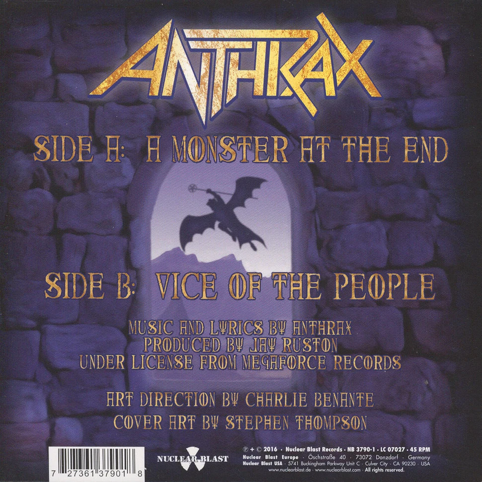 Anthrax - A Monster At The End Black Vinyl Edition