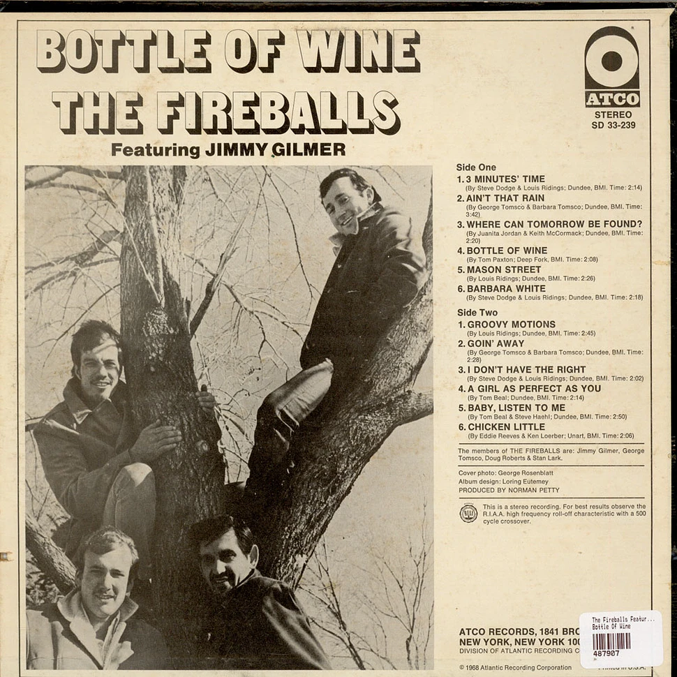The Fireballs Featuring Jimmy Gilmer - Bottle Of Wine