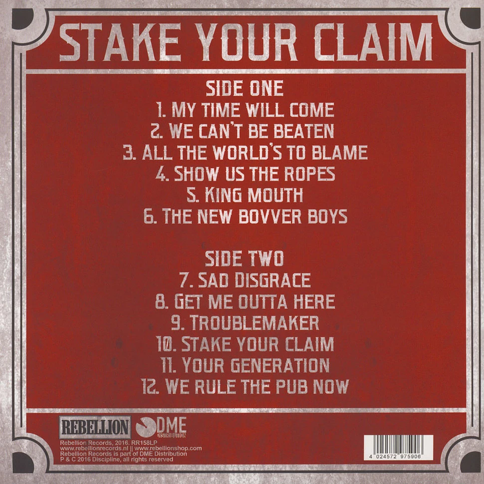 Discipline - Stake Your Claim Red Vinyl Edition