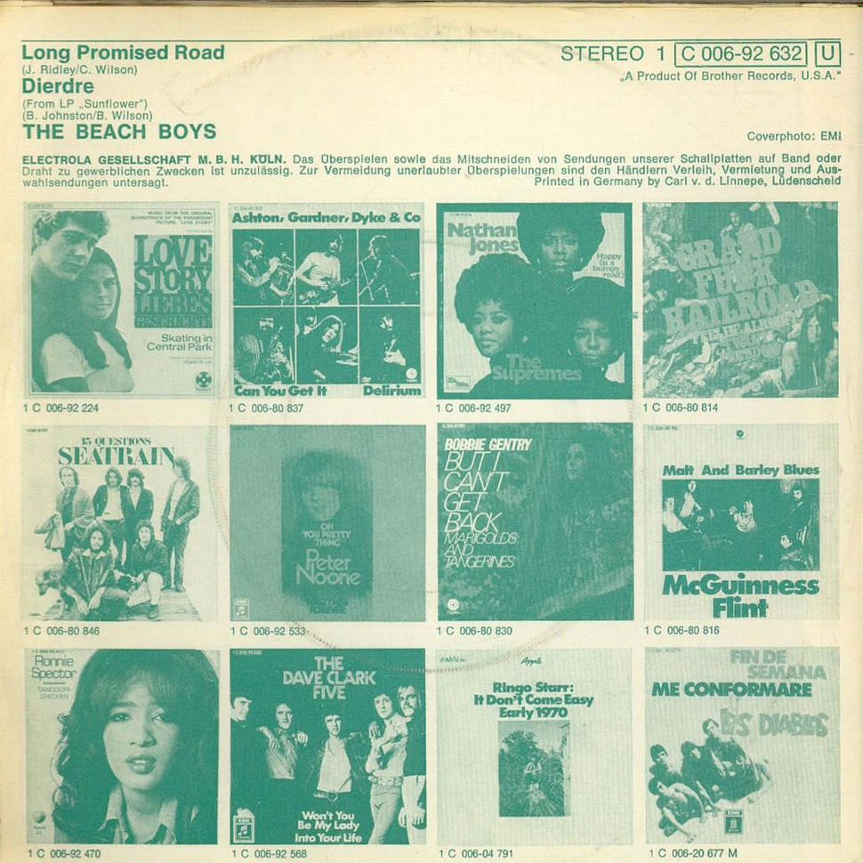 The Beach Boys - Long Promised Road / Dierdre