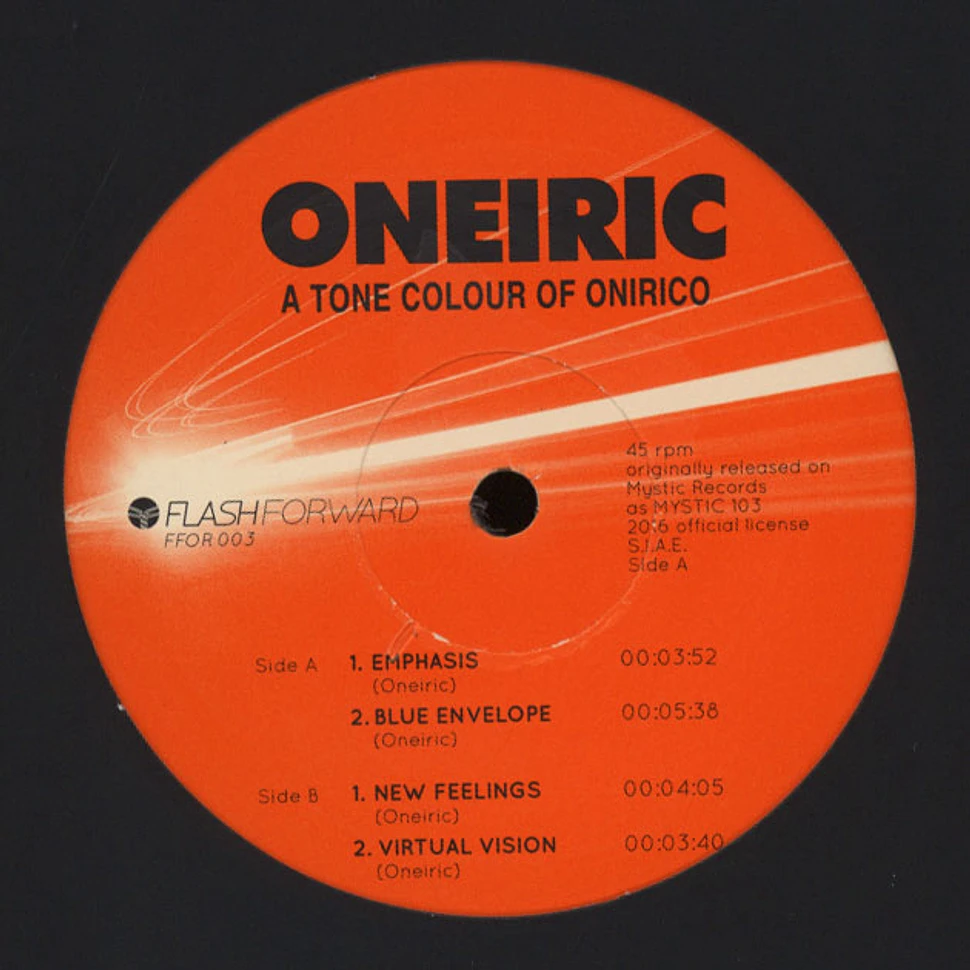 Oneiric - A Tone Colour Of Onirico Black Vinyl Edition