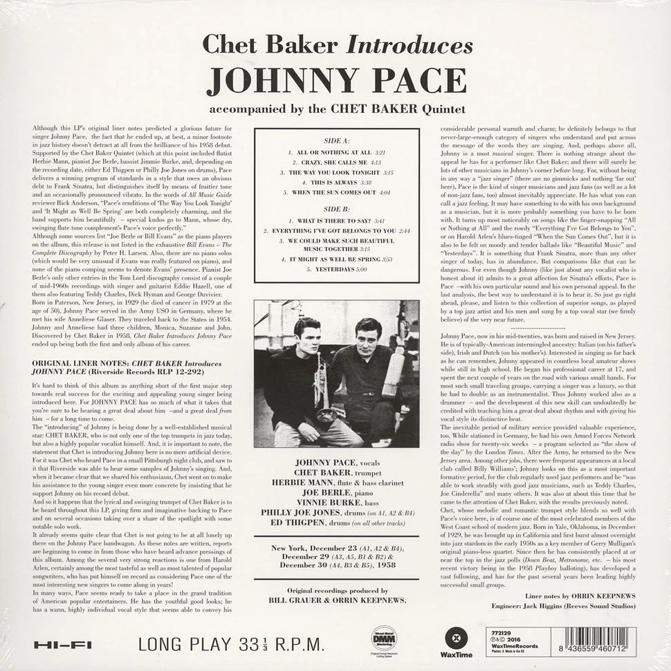 Johnny Pace - Chet Baker Introduces ...