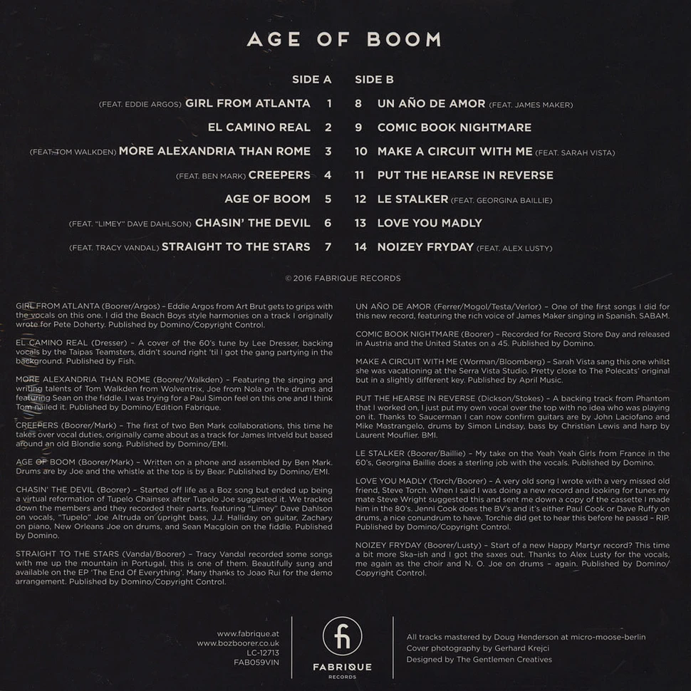 Boz Boorer - Age Of Boom