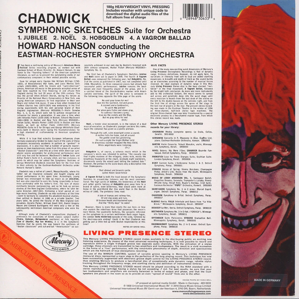 Chadwick / Hanson / Eastman-Rochester Orchestra - Symphonic Sketches