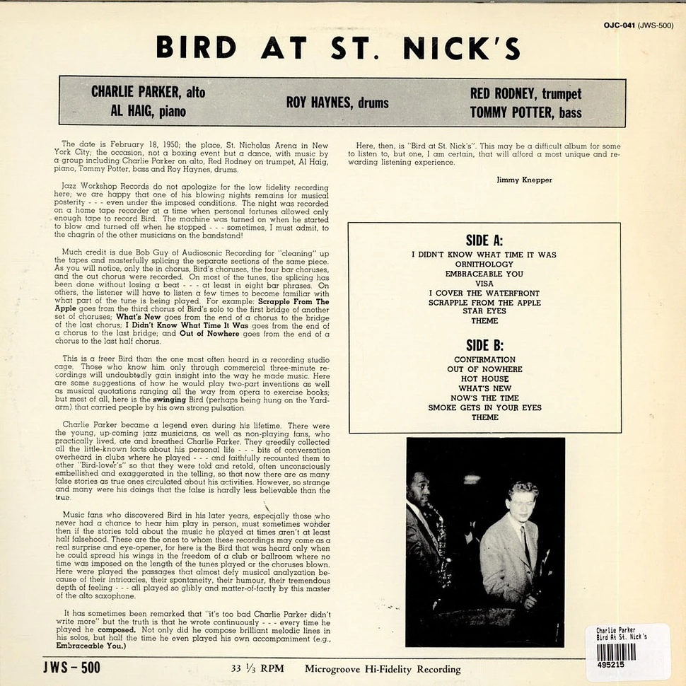 Charlie Parker - Bird At St. Nick's