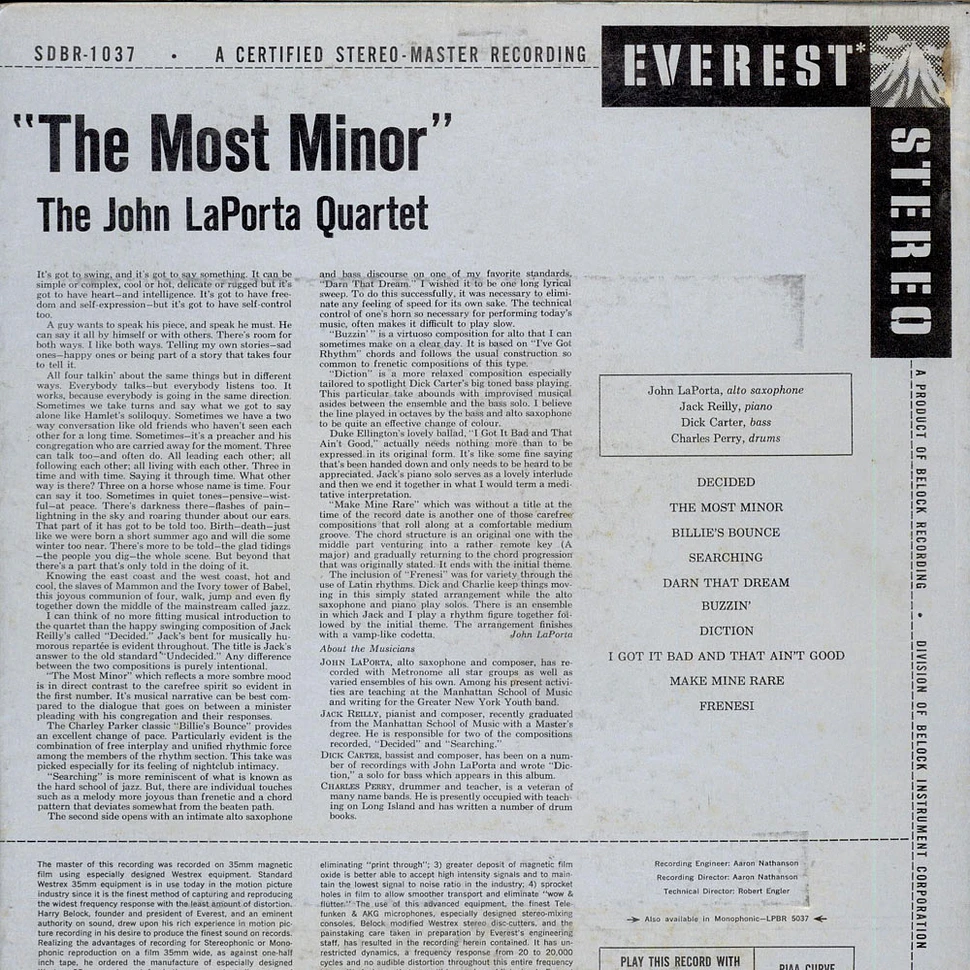 The John LaPorta Quartet - The Most Minor